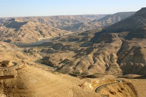 The Jordanian extension of the Great Rift Valley which cuts through East Africa and the Middle East